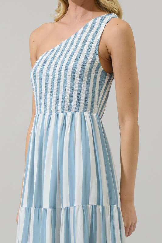 Emerly Stripe One Shoulder Dress