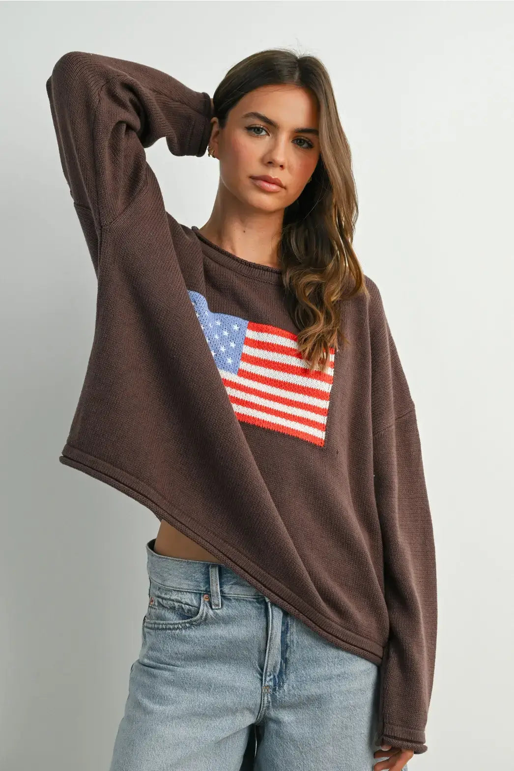 Kaylee Brown Flag Sweater