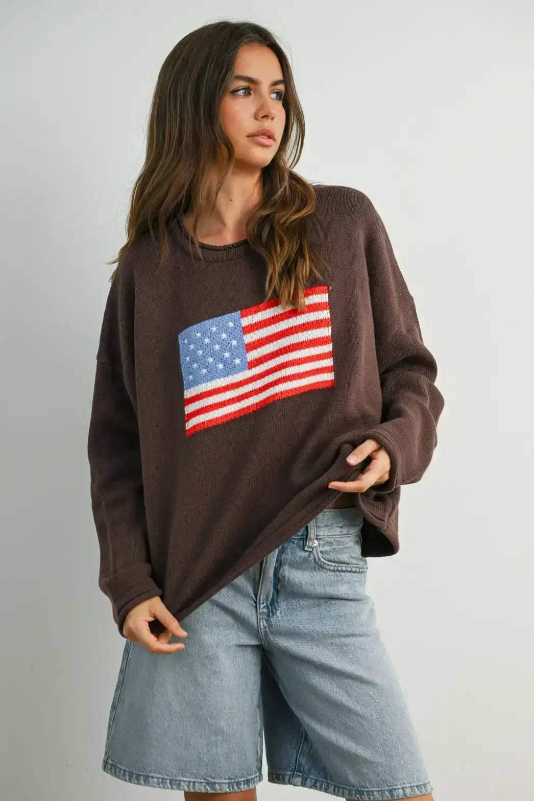 Kaylee Brown Flag Sweater