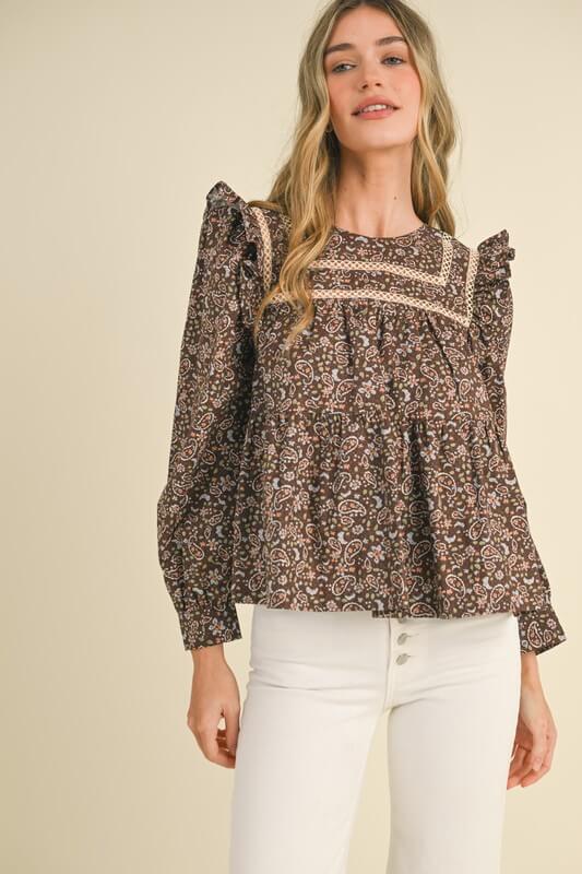 Coco Brown Floral Top