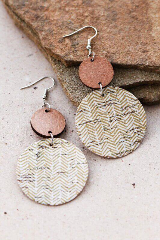 Boho Printed Cork Earrings