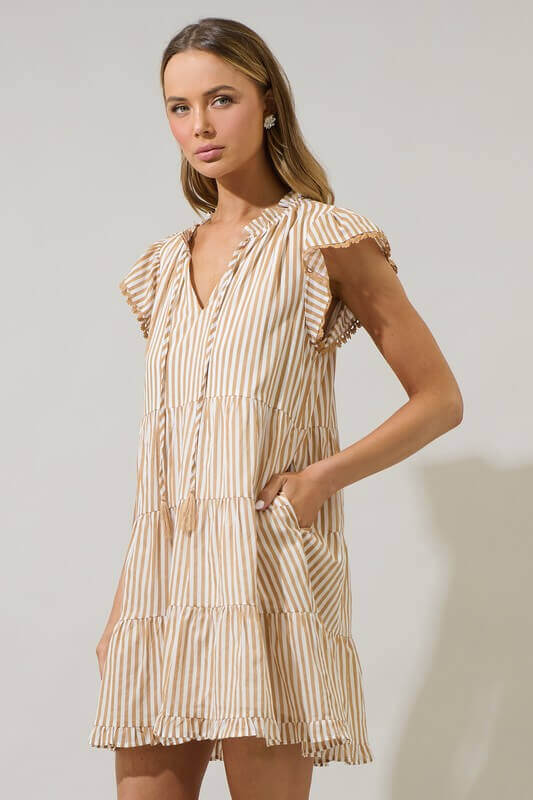 Tonya Stripe Shift Mini Dress
