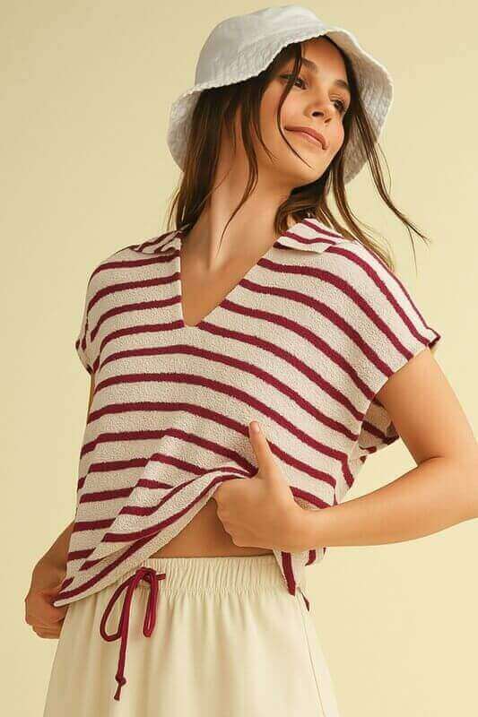 Christy Stripe Collared Top