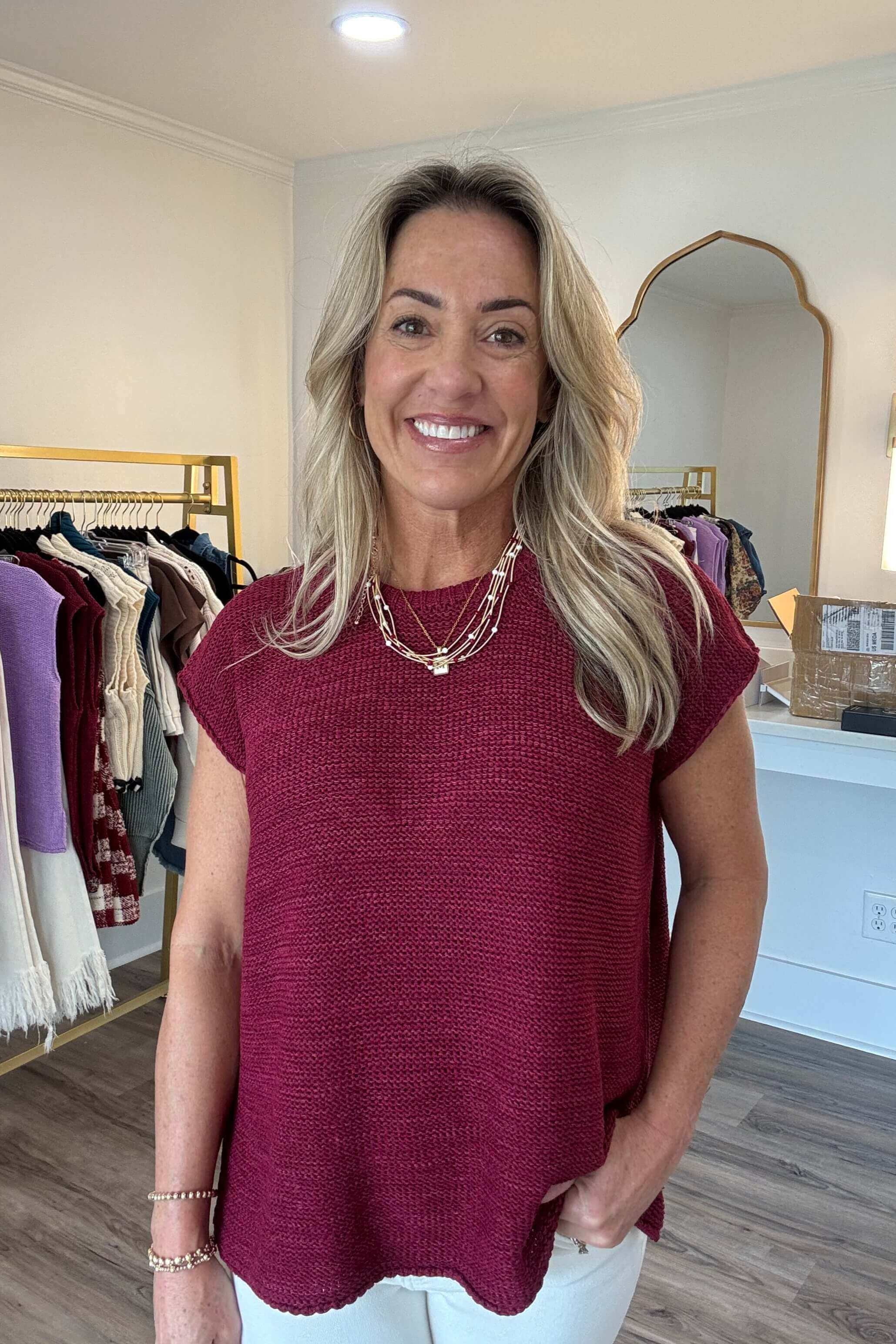 Rhonda Cabernet Sweater