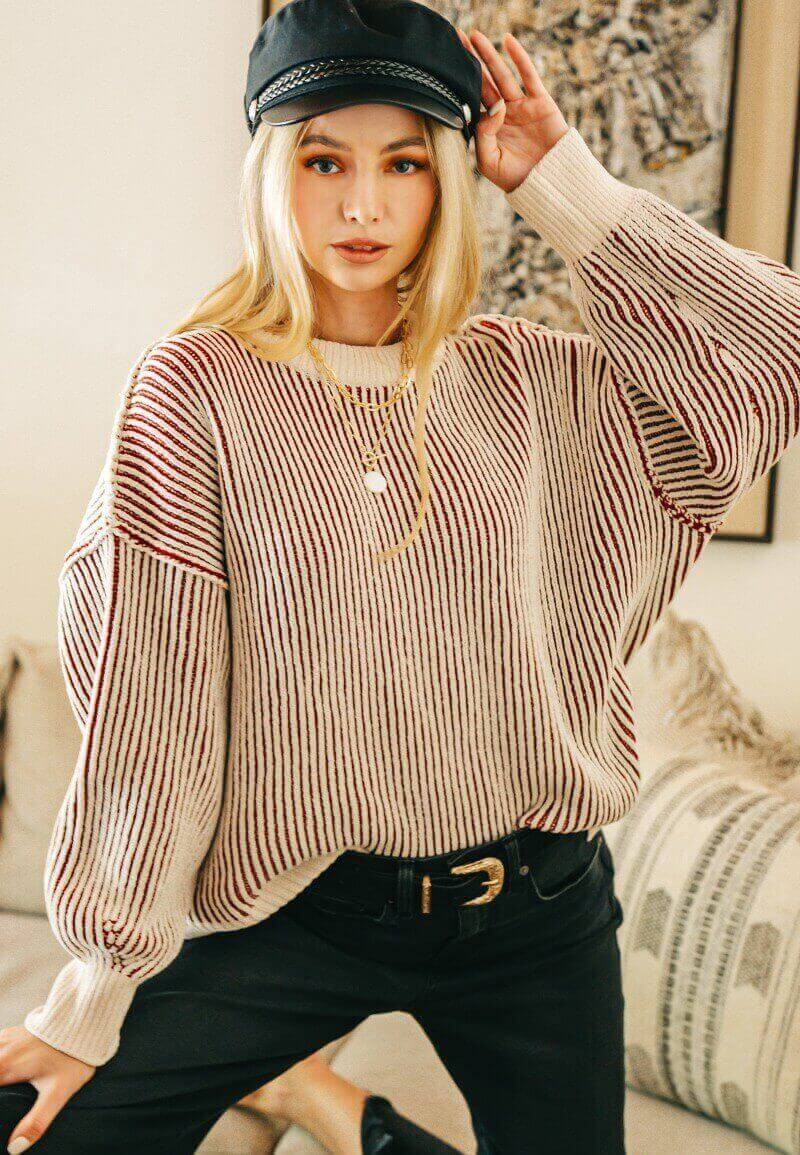 Cabernet Two Tone Sweater
