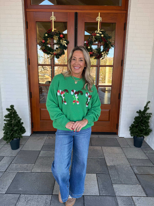 Sparkling Candy Cane Sweater