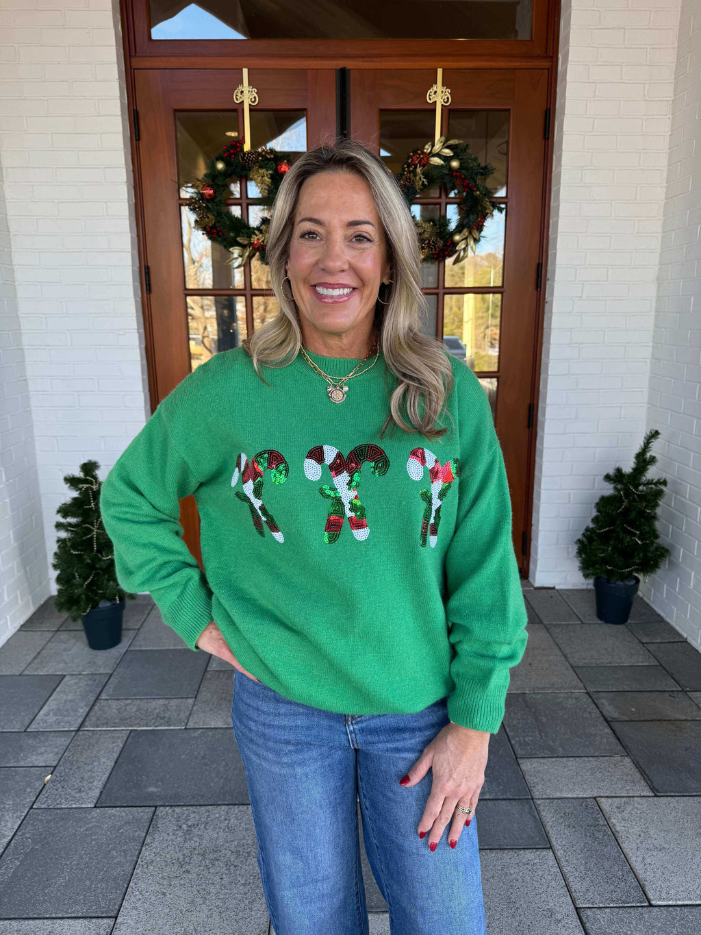 Sparkling Candy Cane Sweater