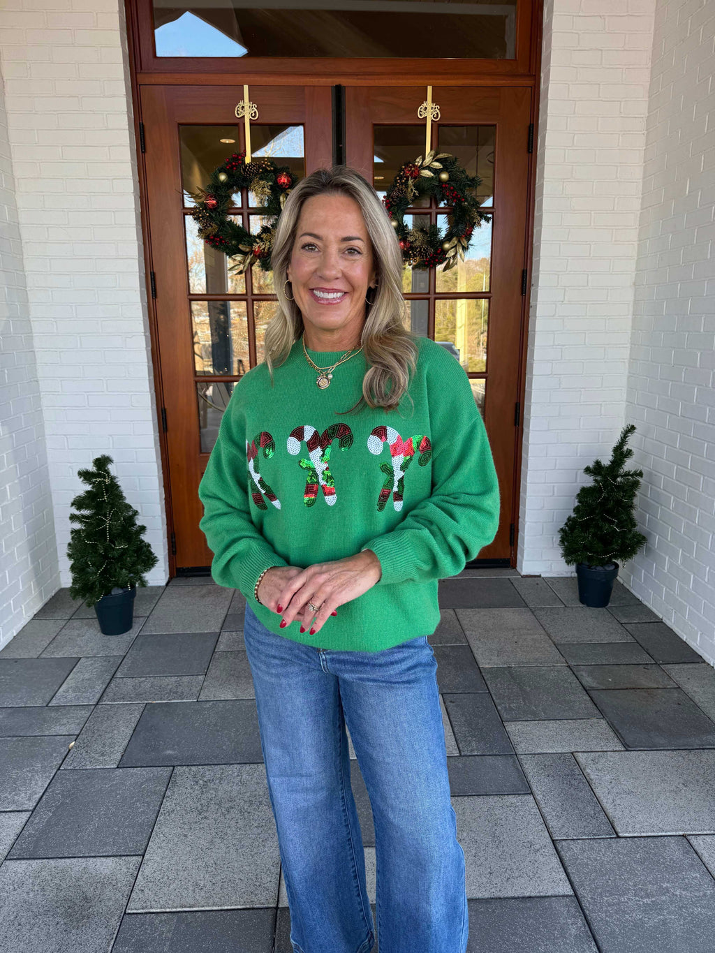 Sparkling Candy Cane Sweater