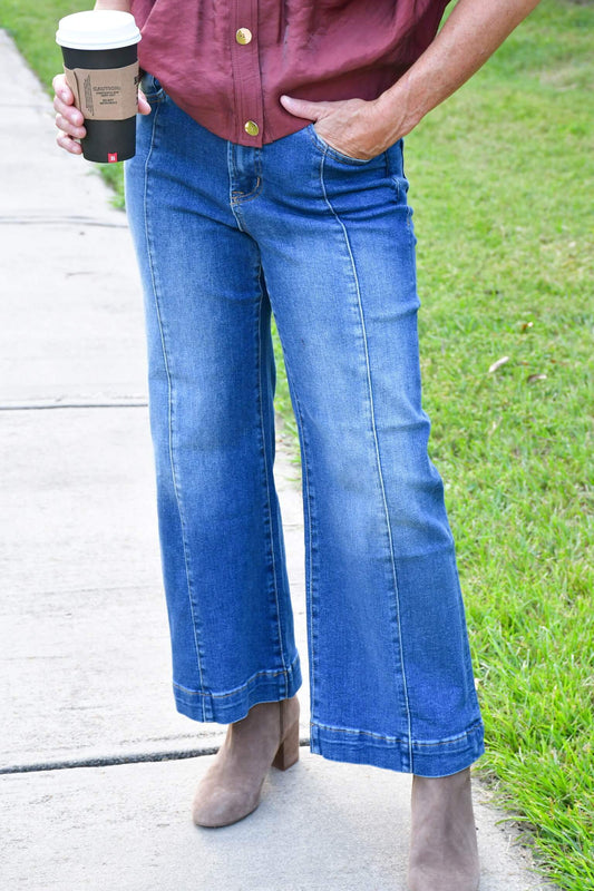 Jen Wide Leg Center Seam Jeans