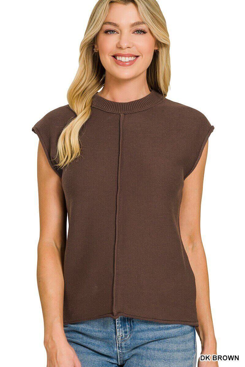 Shannon Center Seam Sleeveless Sweater