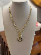 Coin & Pearl Charm Necklace