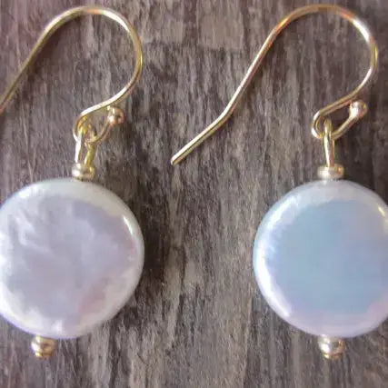 Freshwater Coin Pearl Earrings