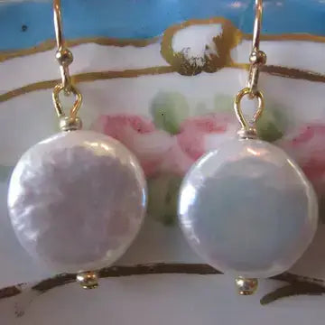 Freshwater Coin Pearl Earrings