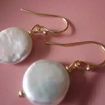 Freshwater Coin Pearl Earrings