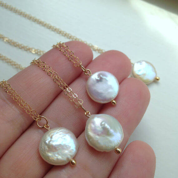 Freshwater Coin Pearl Necklace