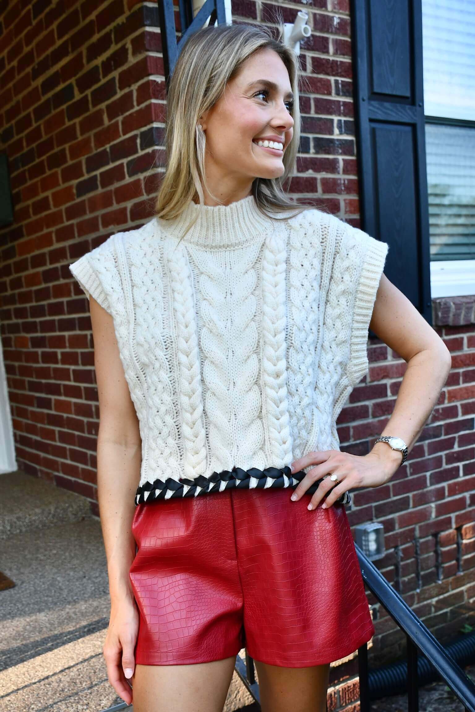 Crocodile Faux Leather Shorts