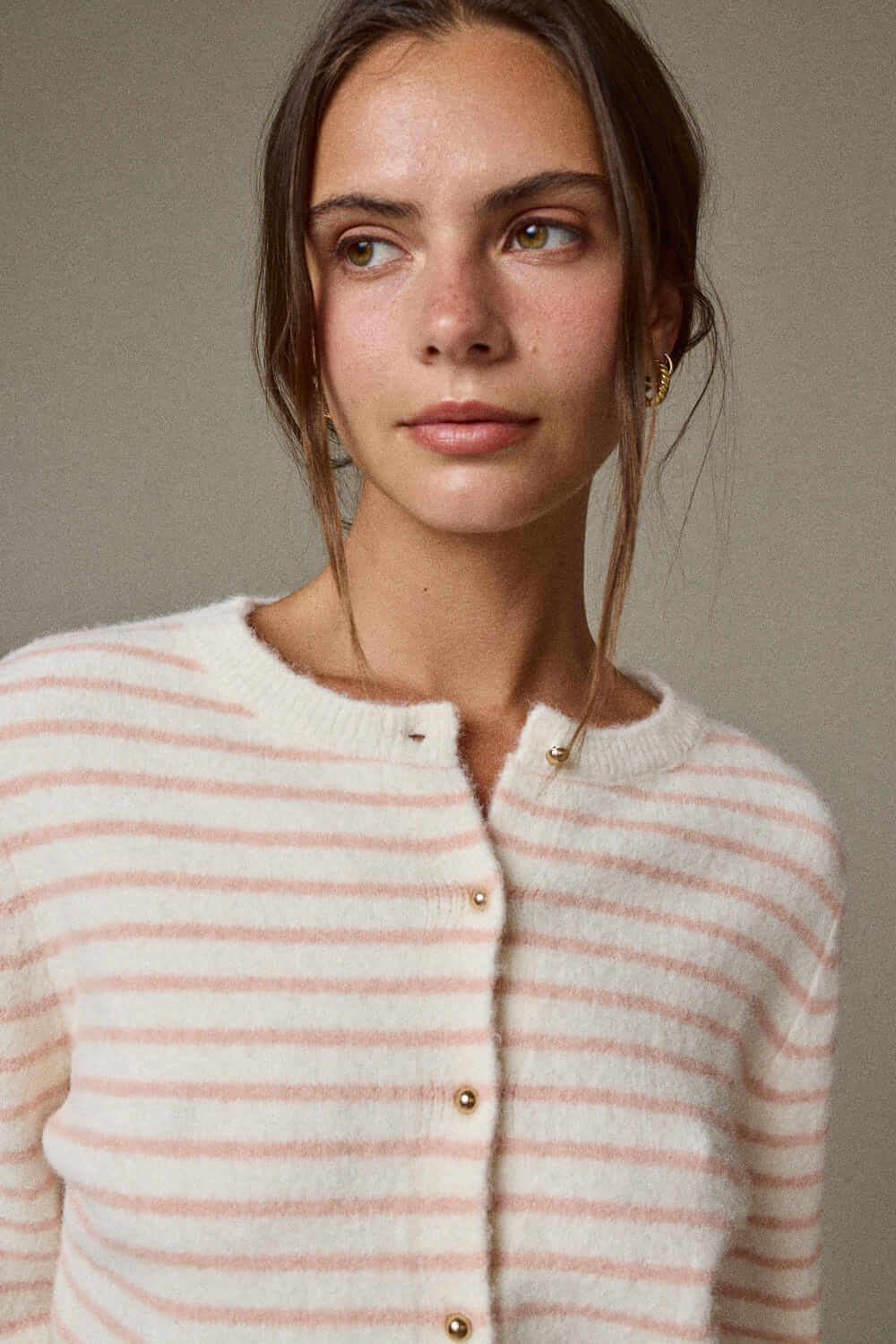 Niki Pink Stripe Cardigan
