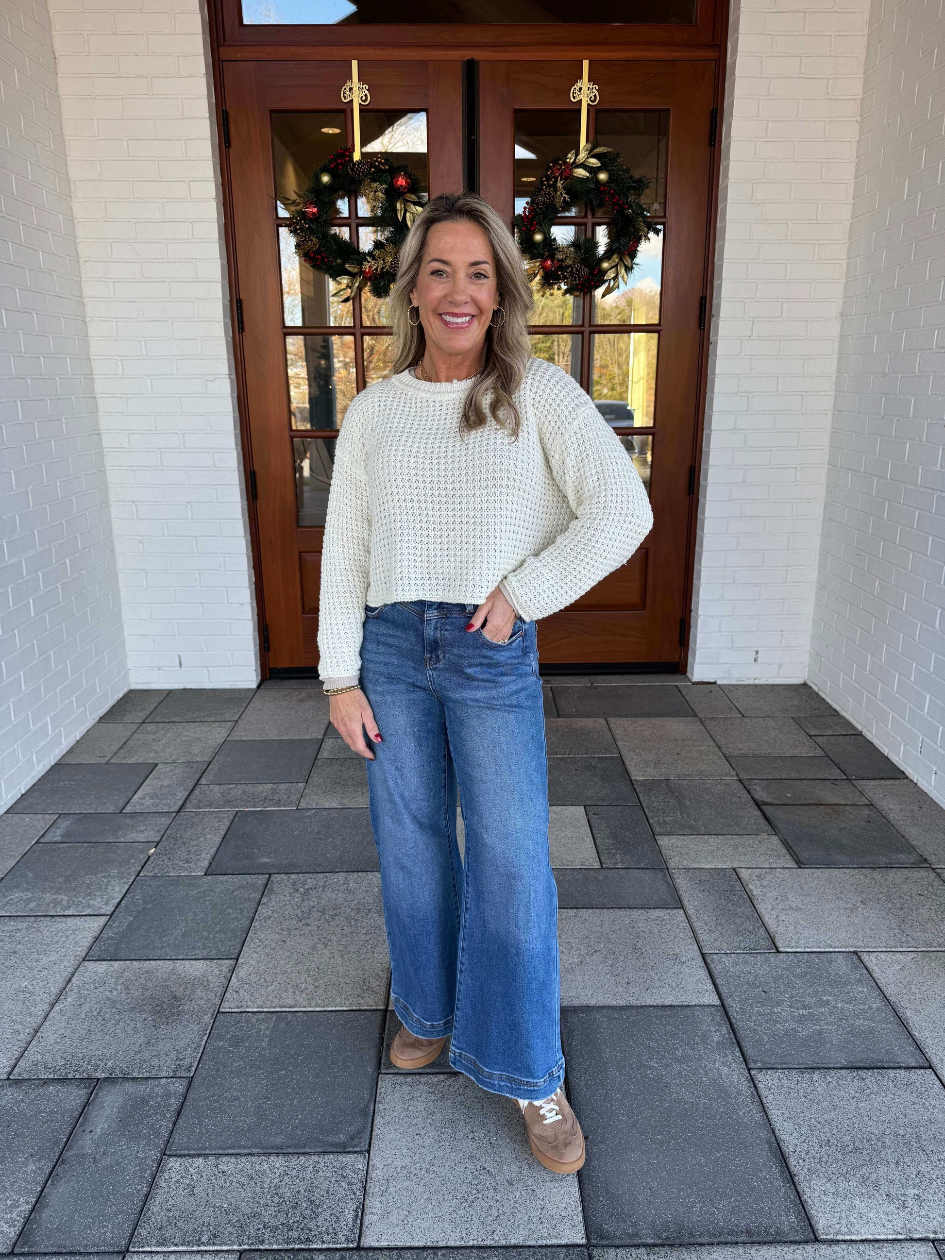 Christi Ivory Crochet Sweater