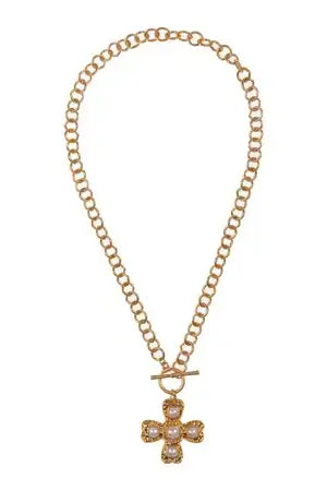Cross & Pearl Necklace