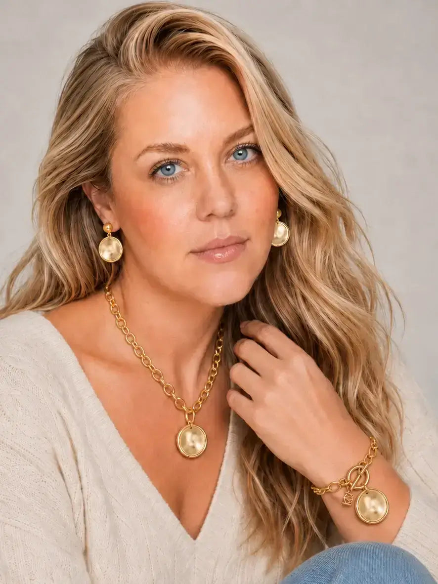 Disc Drop Earrings