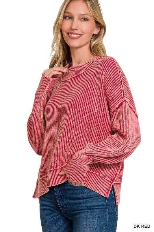 Robin Red Ribbed Sweater