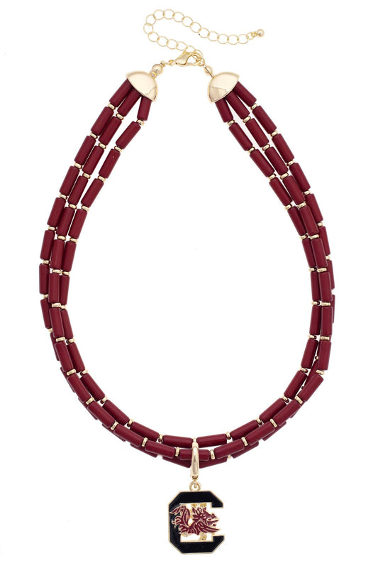 South Carolina Gamecocks Multi-Strand Beaded Necklace