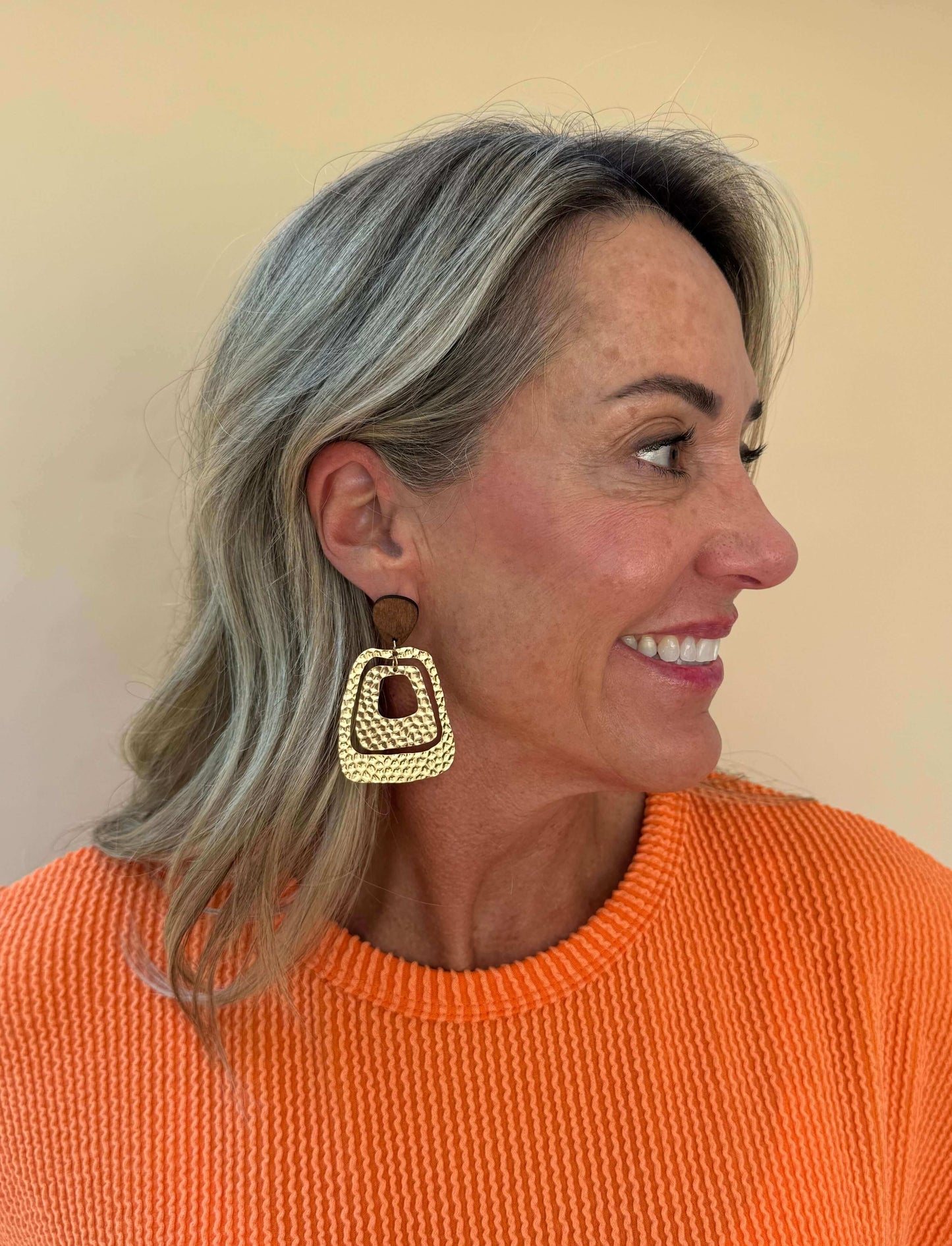 Hammered Cutout Earrings