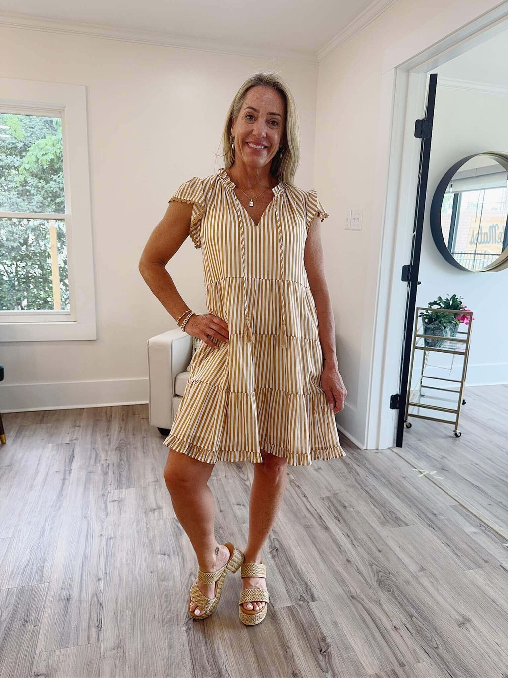 Tonya Stripe Shift Mini Dress