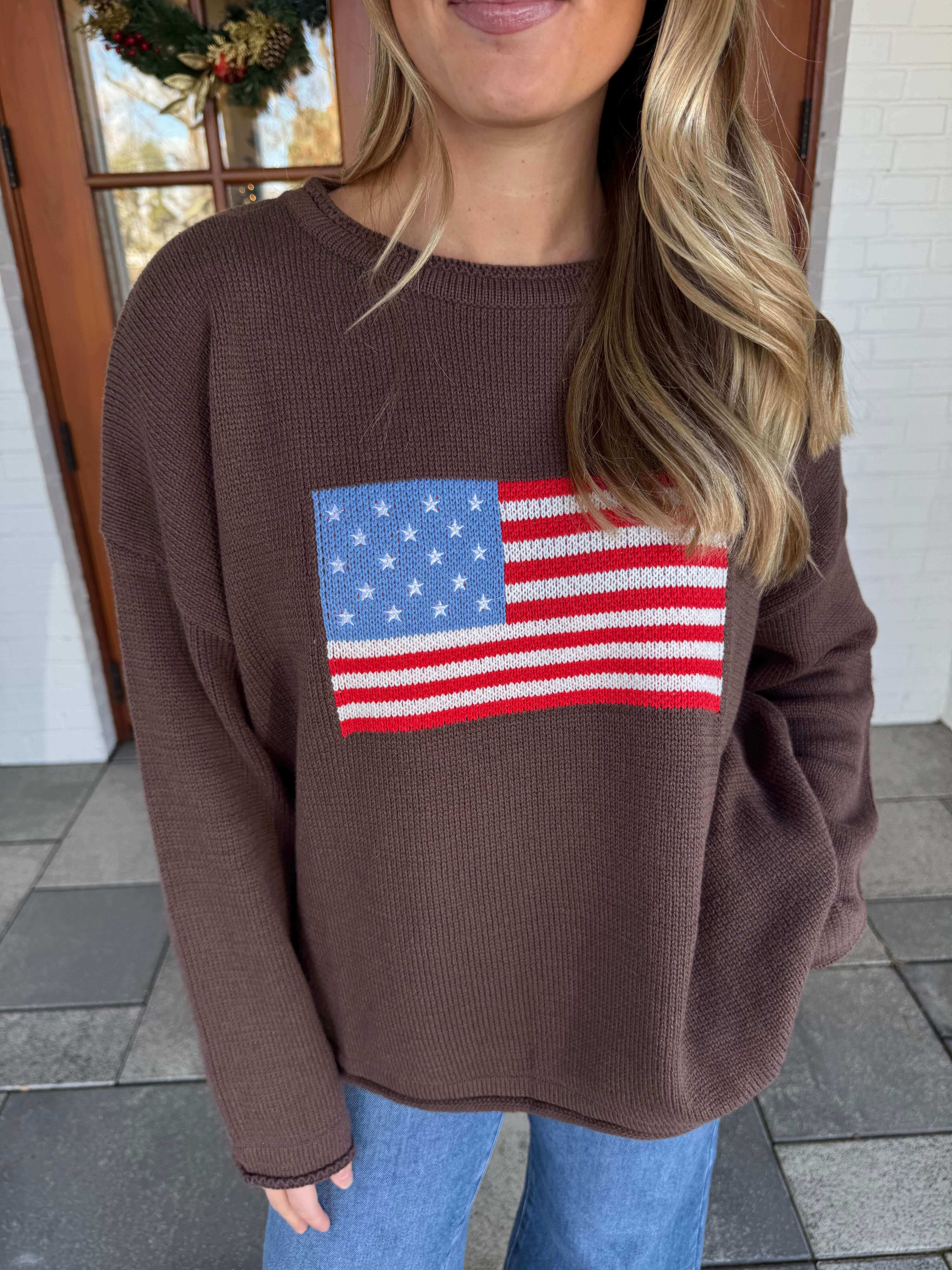 Kaylee Brown Flag Sweater