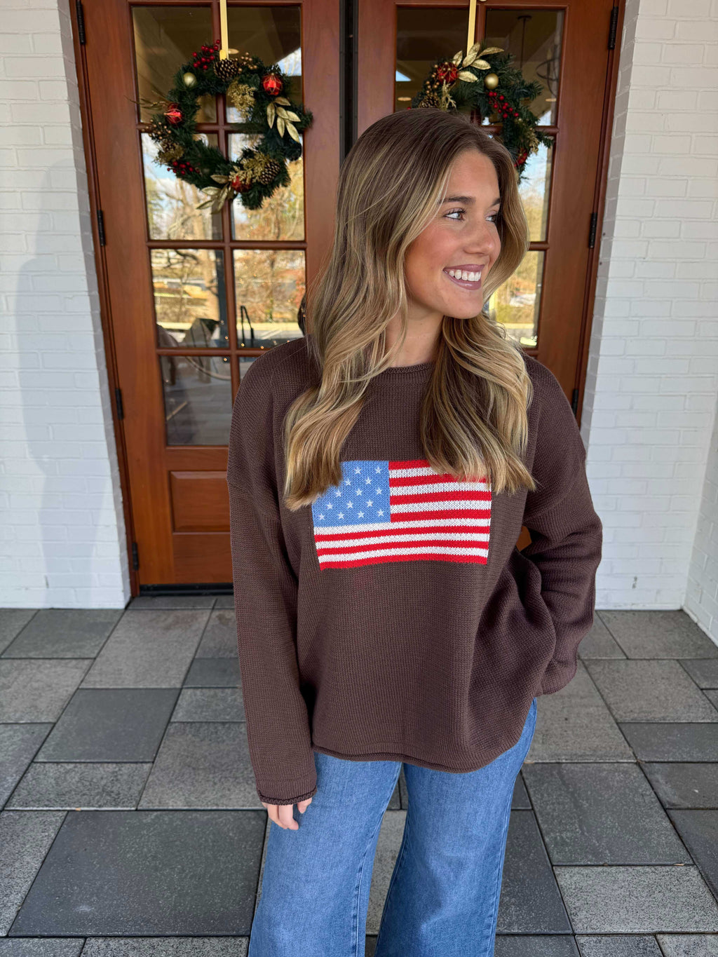 Kaylee Brown Flag Sweater