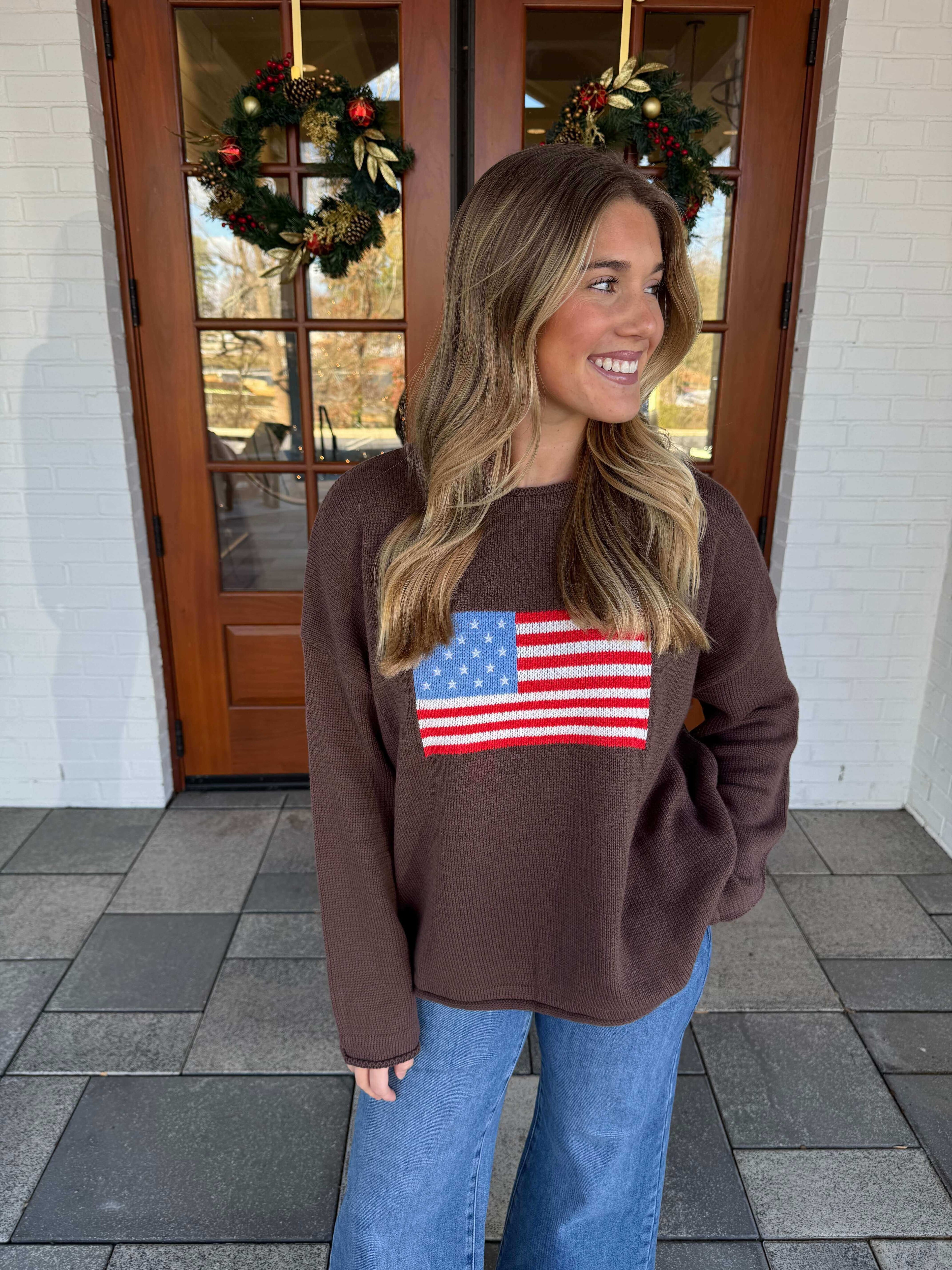 Kaylee Brown Flag Sweater