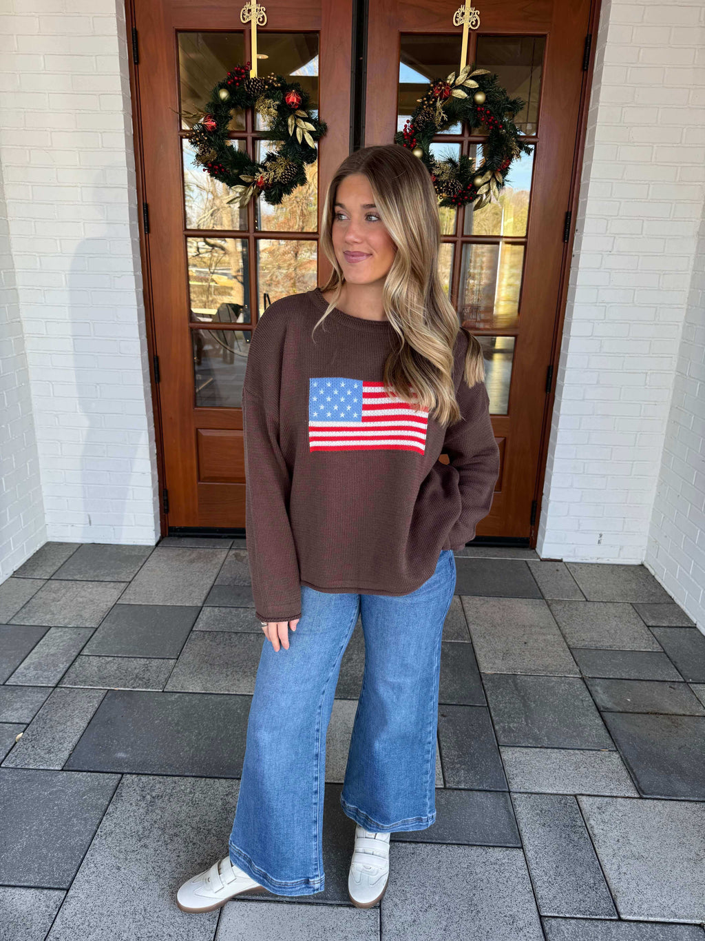 Kaylee Brown Flag Sweater