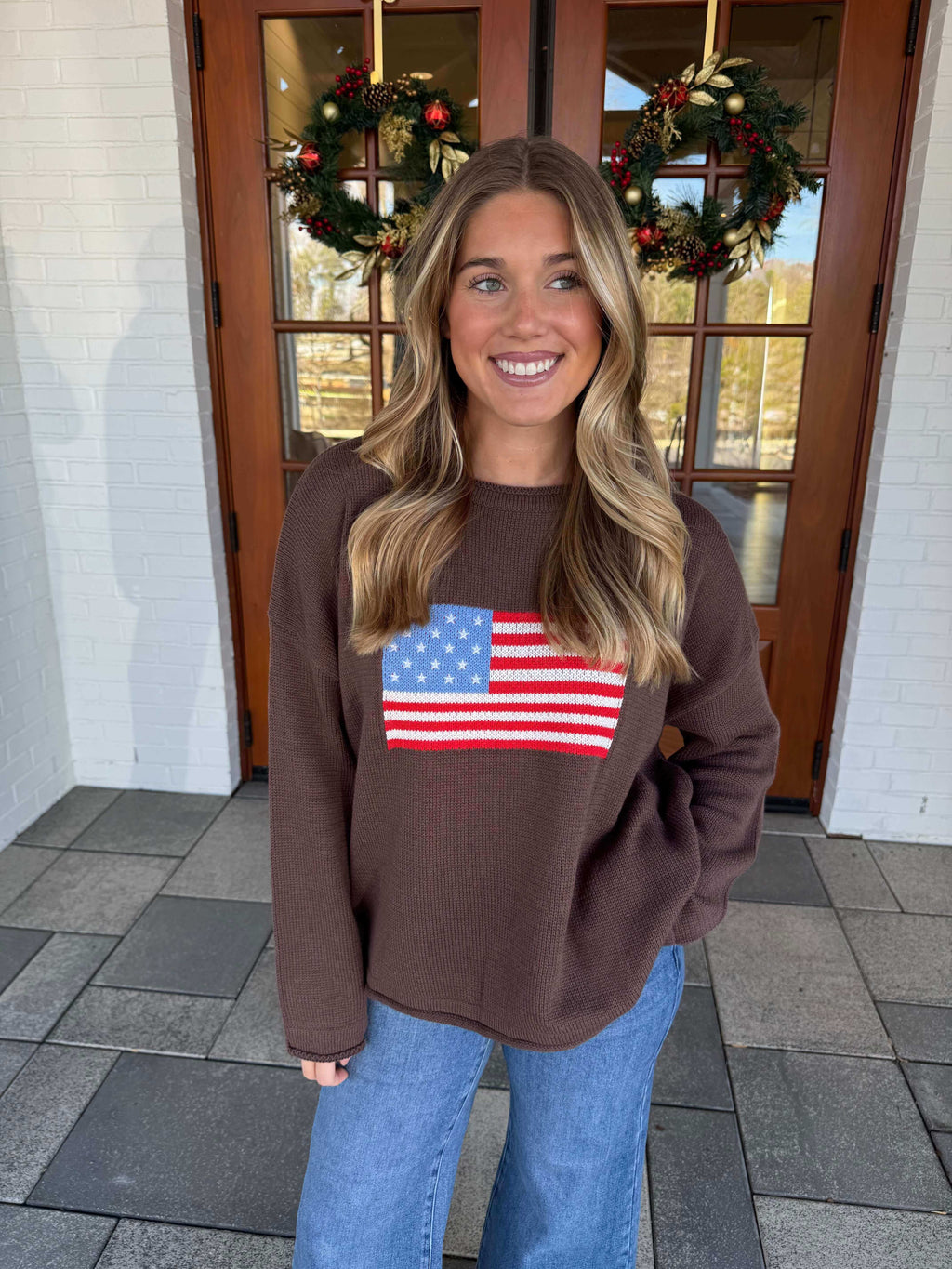 Kaylee Brown Flag Sweater