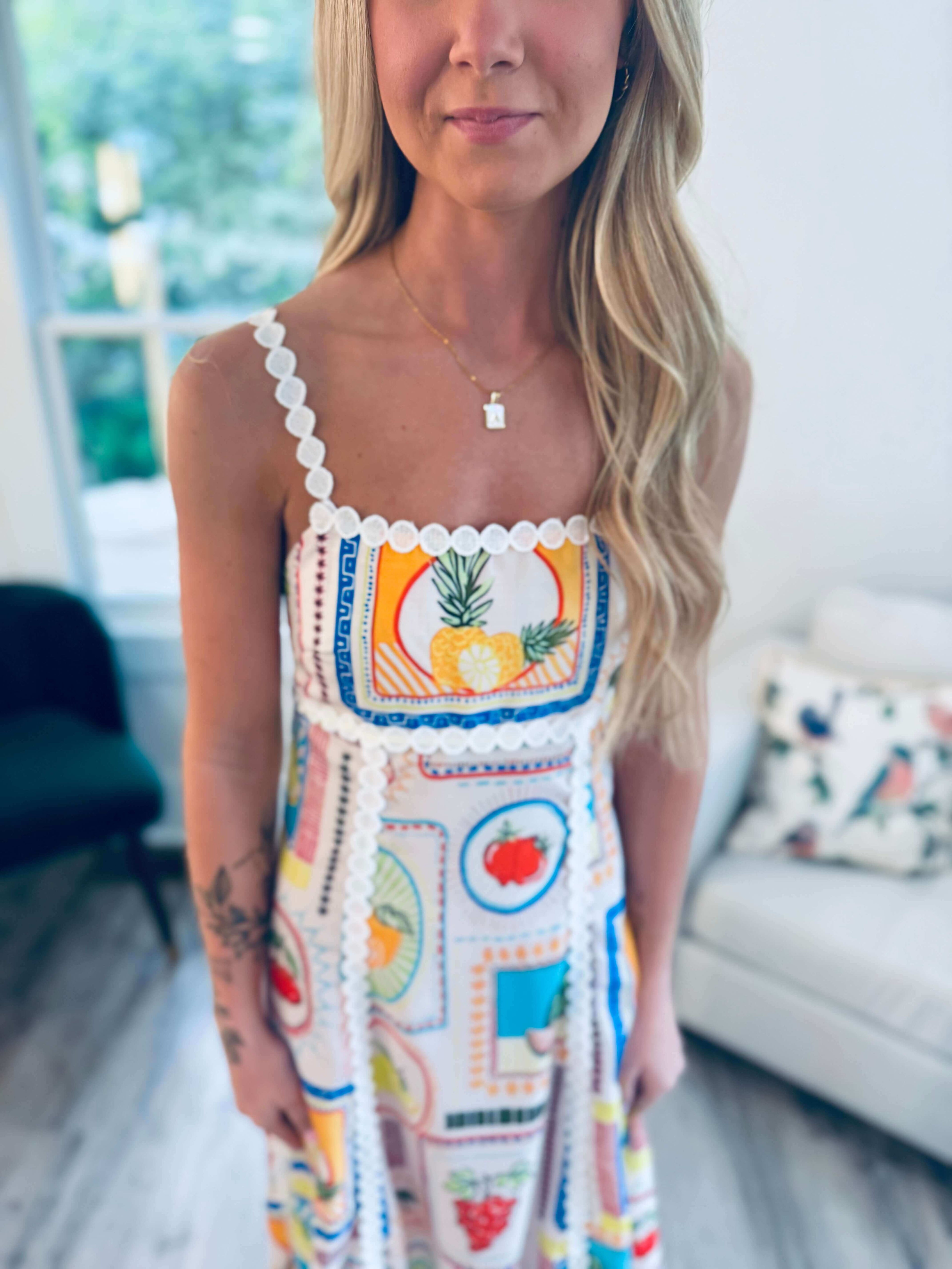 Faith Fruit Print Maxi