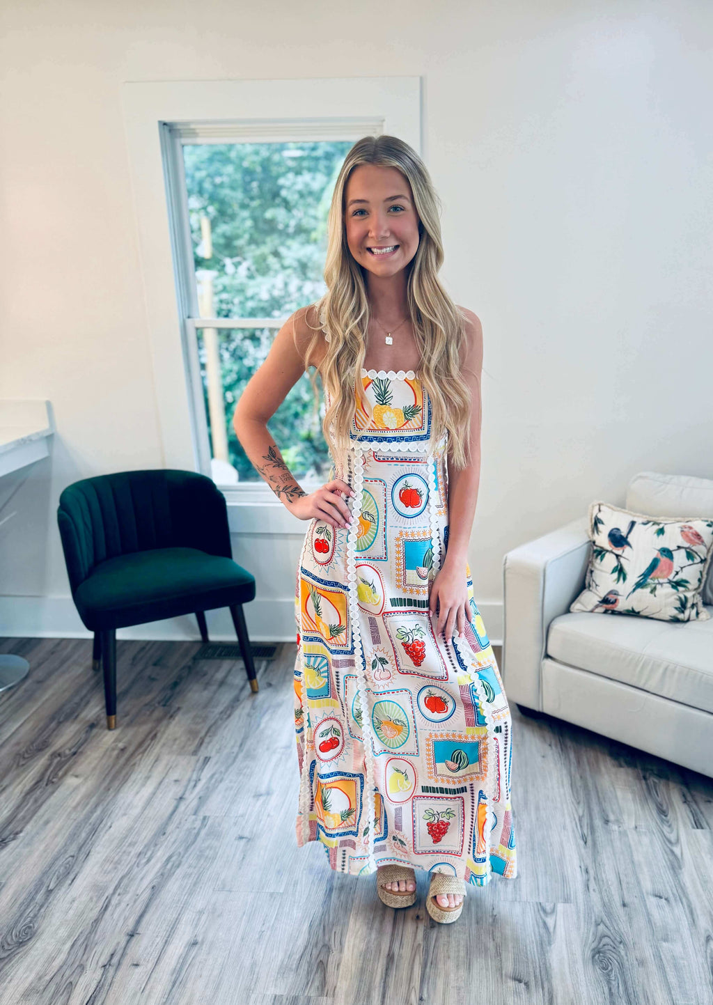 Faith Fruit Print Maxi