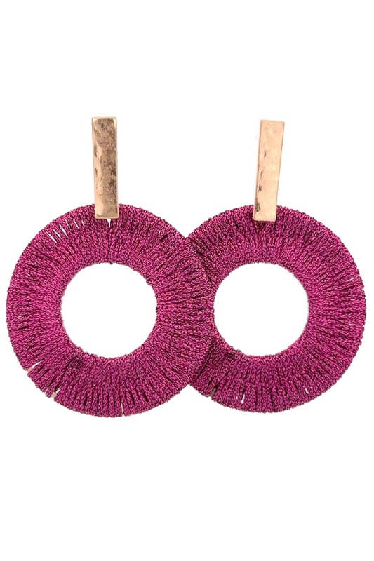 Circle String Post Earrings