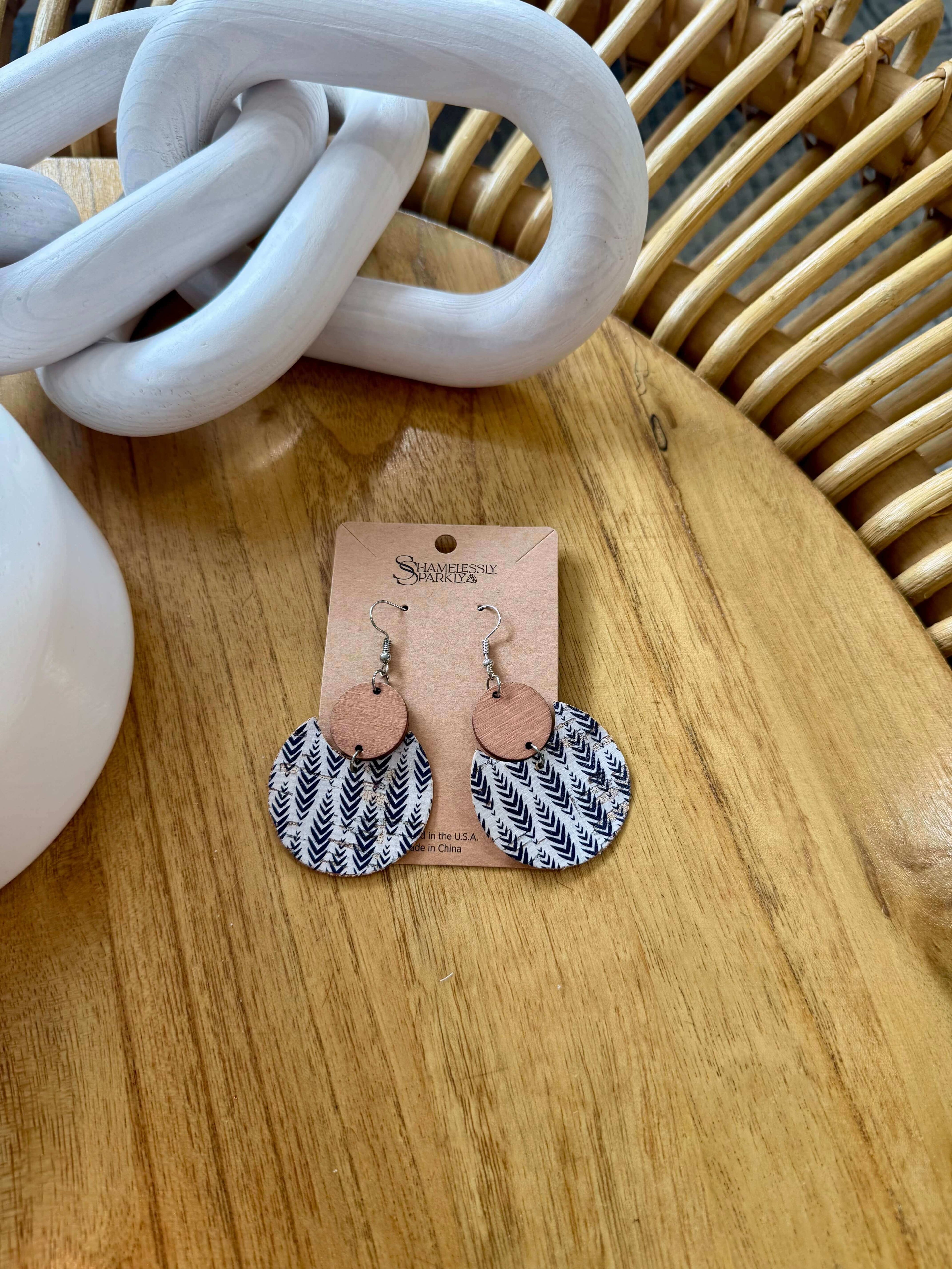Boho Printed Cork Earrings