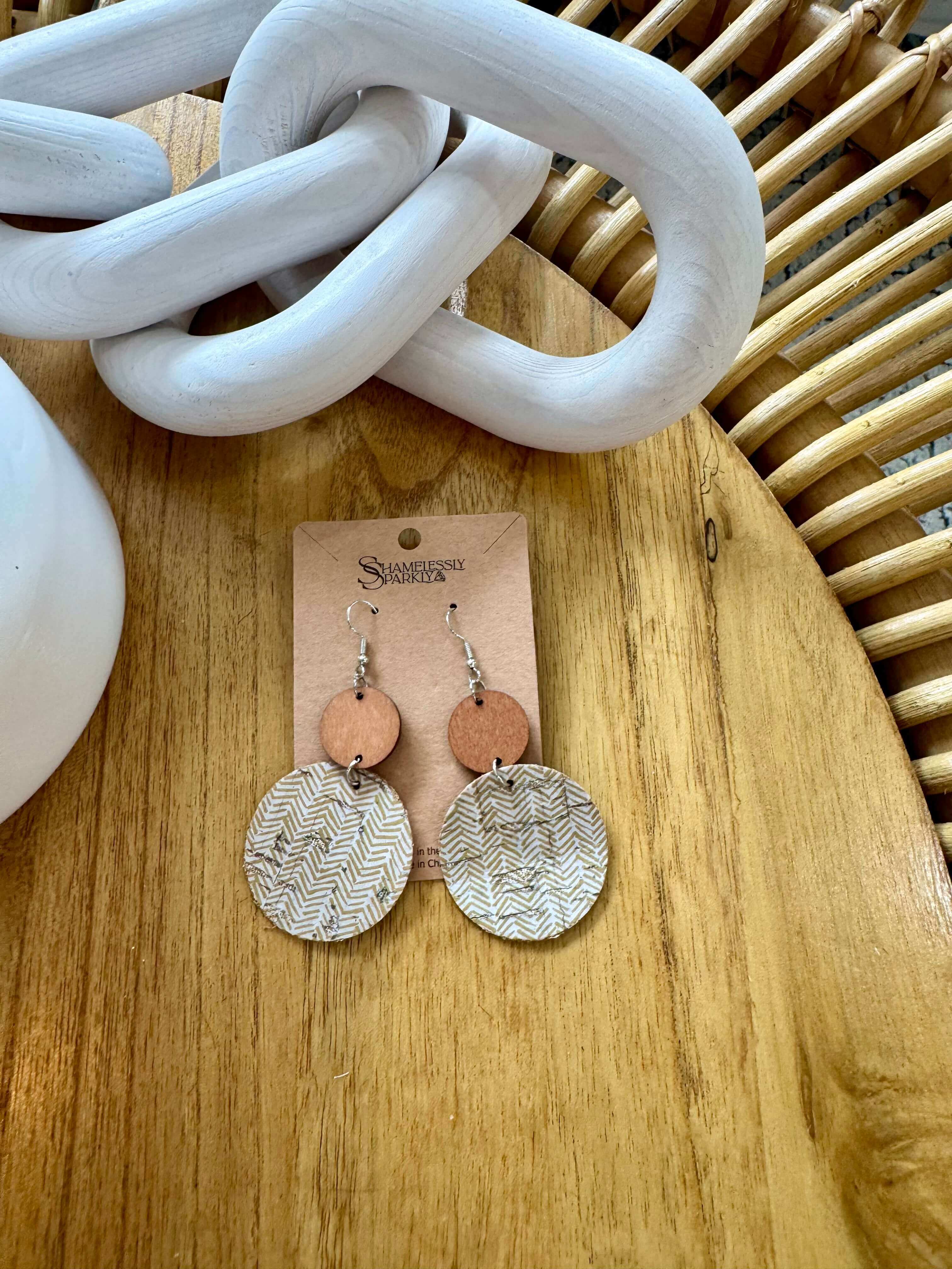 Boho Printed Cork Earrings
