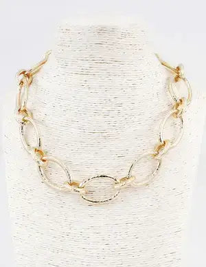 Hammered Gold Textured Necklace