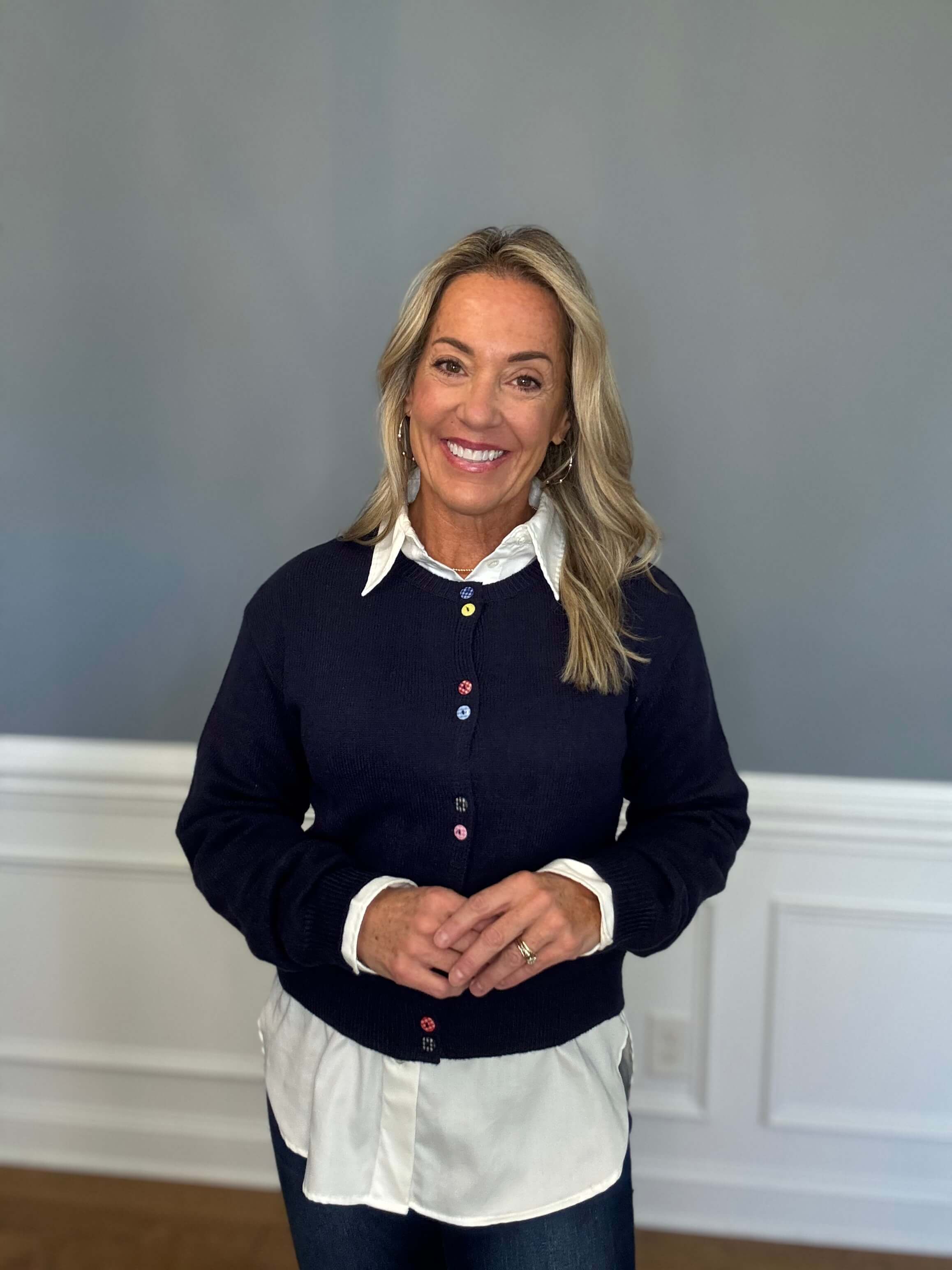 Sandra Navy Cardigan