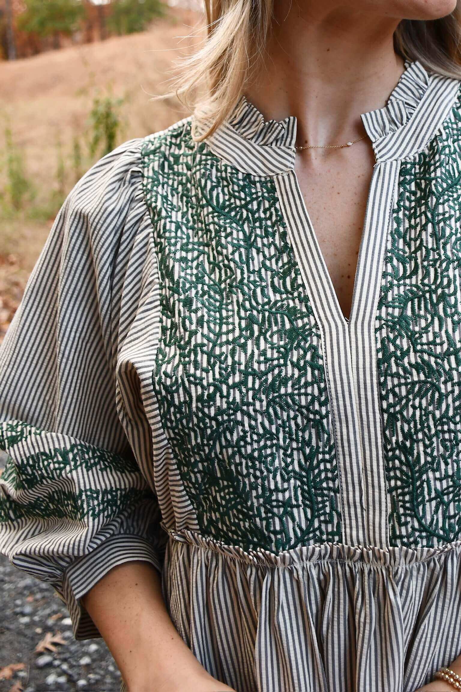 Mary Embroidery Midi Dress