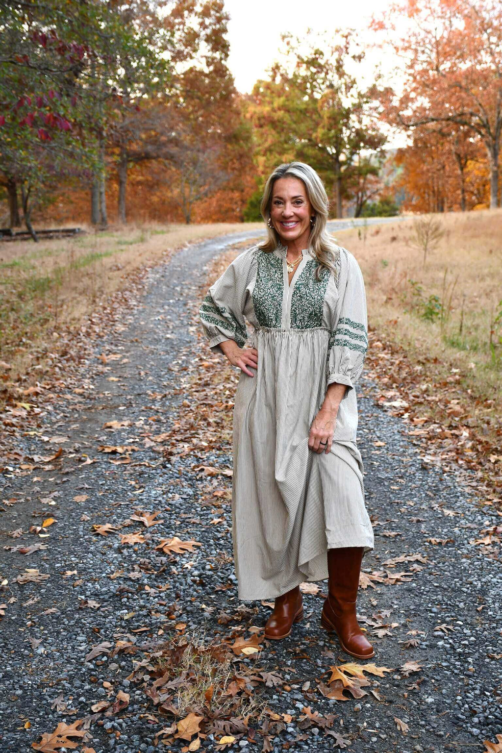 Mary Embroidery Midi Dress