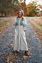 Mary Embroidery Midi Dress