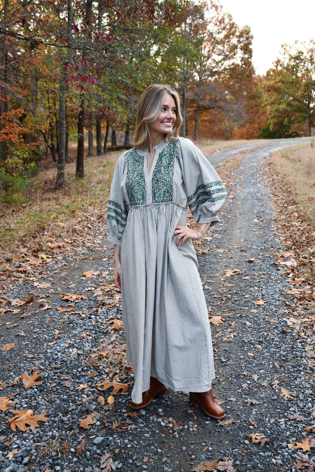 Mary Embroidery Midi Dress