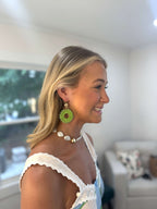 Raffia Circle Bead Earring