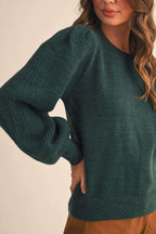 Zoey Green Ribbed Sweater