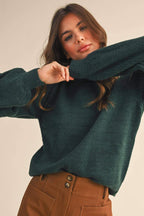 Zoey Green Ribbed Sweater