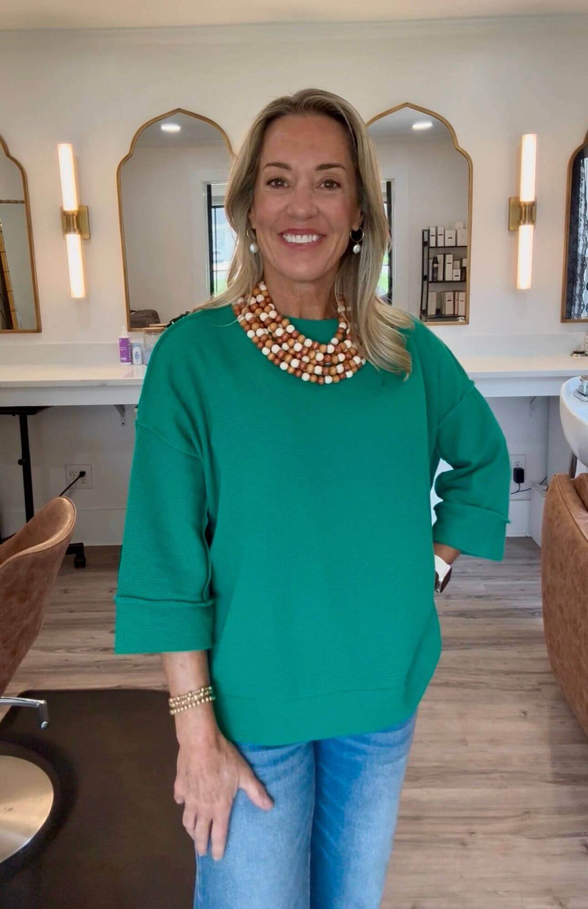 Baley Orange Two Tone Sweater