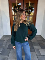 Zoey Green Ribbed Sweater