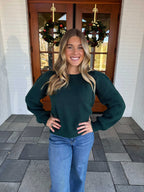 Zoey Green Ribbed Sweater